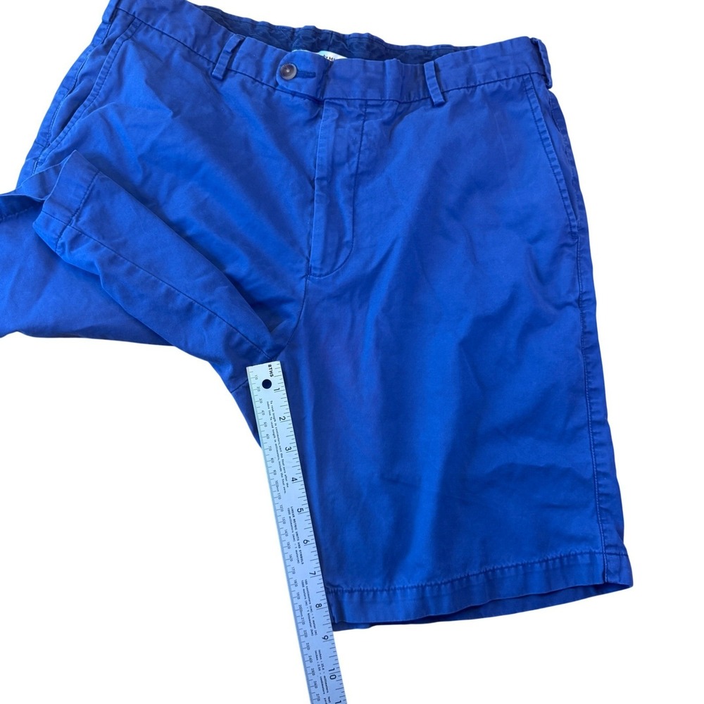 Peter Millar Chino Shorts Mens 34 Blue Flat Front Cotton Blend Casual Golf - Picture 3 of 7